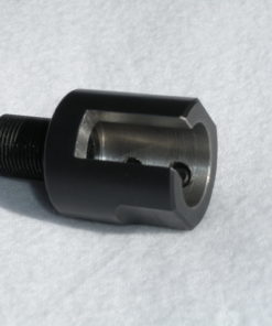 Custom Diameter and Slot Threaded Barrel Adapter for Plain Barrels - 1/2-28 - Black Stainless