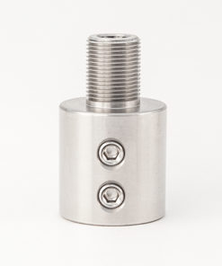 Non-Threaded Barrel Adapter for Custom Diameter Barrel to 1/2"-28 Thread - Silver