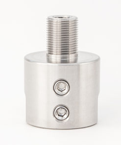 Non-Threaded Barrel Adapter for Custom Diameter Barrel to 5/8"-24 Thread - Silver